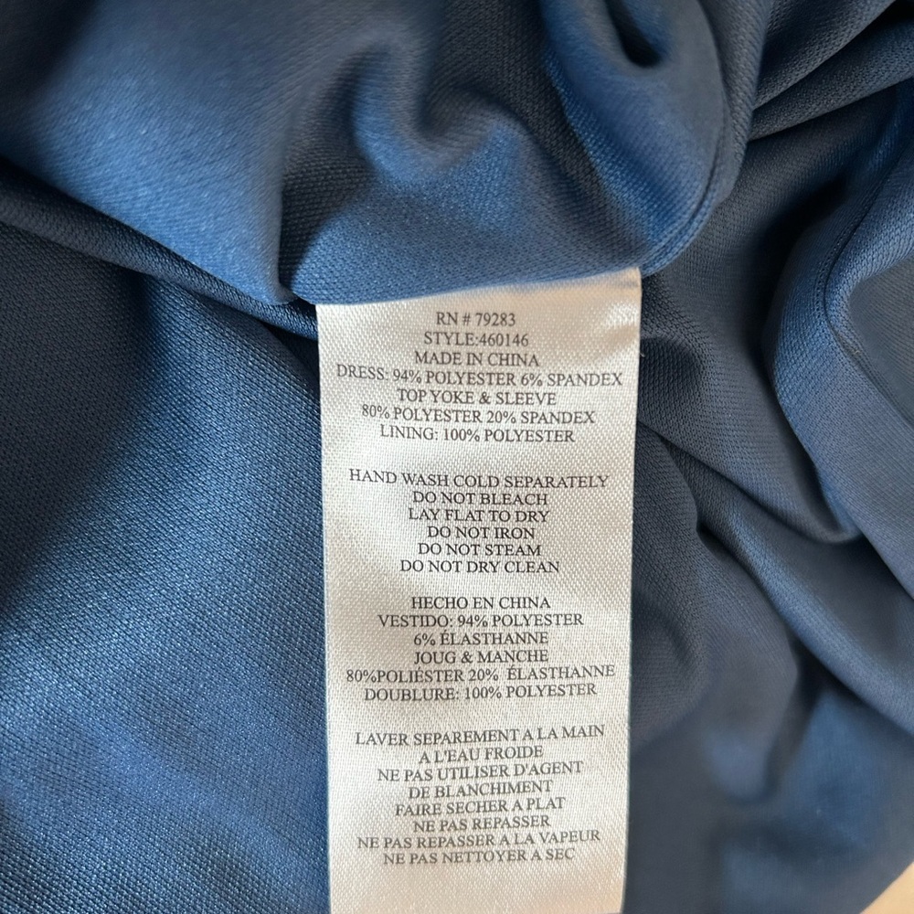 ALEX EVENINGS Cocktail Dress Sz 24W Wedgewood Blue Crystal Neckline Illusion - Picture 12 of 12